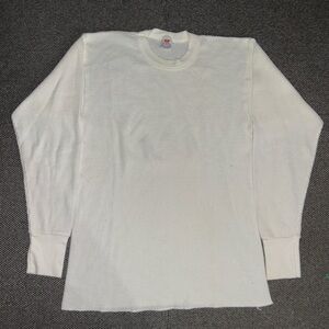 80s/90s Hanes White Long Sleeve Thermal Shirt